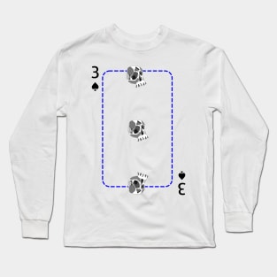 3 of spades Long Sleeve T-Shirt